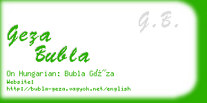 geza bubla business card